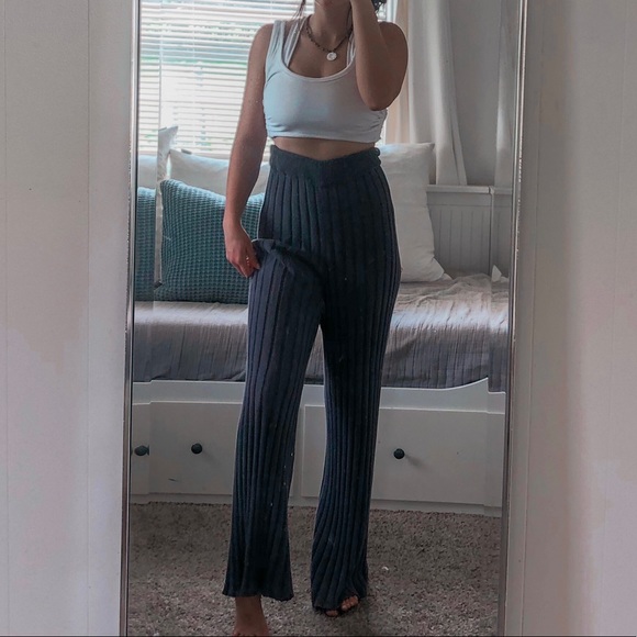 SOLD Free people boho gray knit flowy pants - Picture 3 of 5